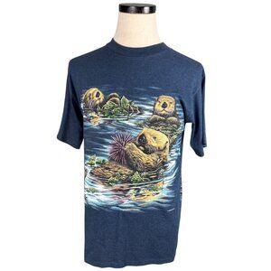Vintage 90s H.L. Miller Gold Otter All Over Print T-Shirt Made In USA Medium
